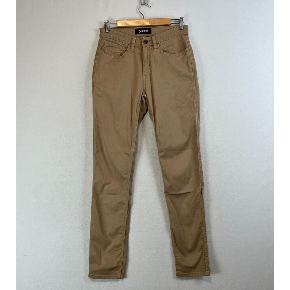 DU/ER T2X Slim Fit Performance Stretch Canvas Pants Mens Size 30 X 32 Tan Brown
